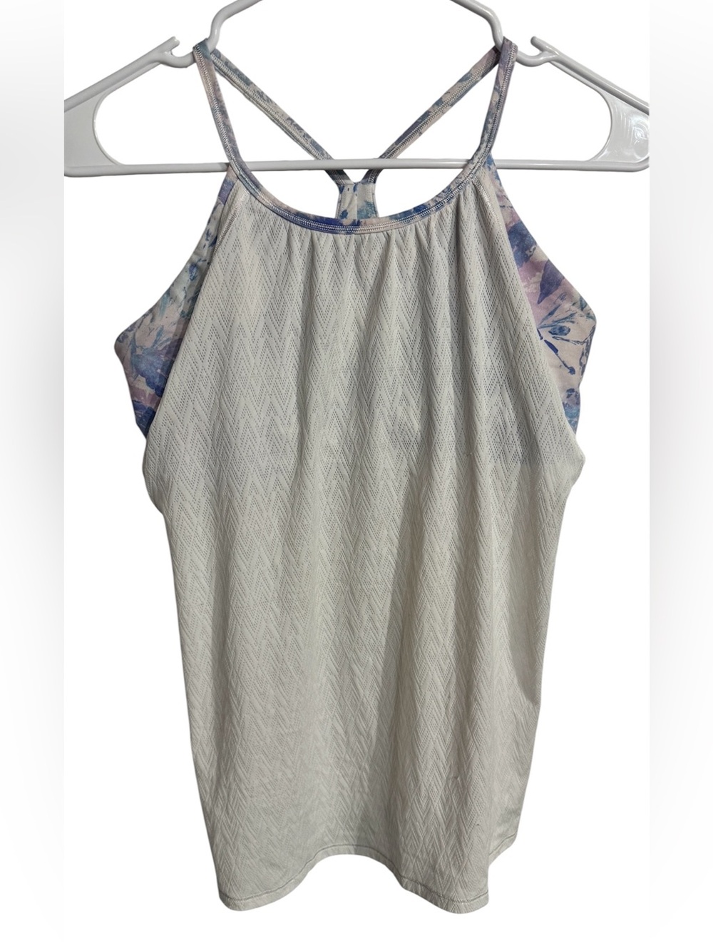 Ivivva Lululemon White Layered Built in Bra Athletic Tank Top Size 14